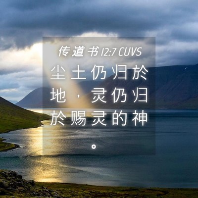 Picture 04 - 传 道 书 12:7 CUVS - 尘 土 仍 归 於 地 ， 灵 仍 归 於 赐 - Bible Verse Picture