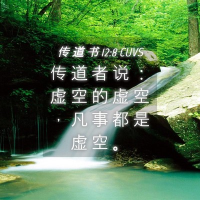 Picture 04 - 传 道 书 12:8 CUVS - 传 道 者 说 ： 虚 空 的 虚 空 ， 凡 - Bible Verse Picture