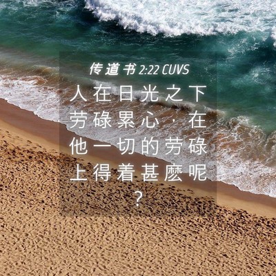 Picture 04 - 传 道 书 2:22 CUVS - 人 在 日 光 之 下 劳 碌 累 心 ， 在 - Bible Verse Picture