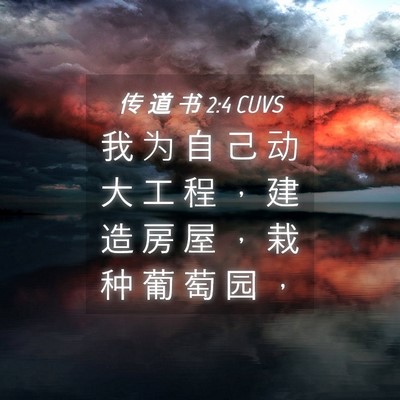Picture 04 - 传 道 书 2:4 CUVS - 我 为 自 己 动 大 工 程 ， 建 造 房 - Bible Verse Picture