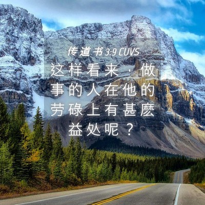 Picture 04 - 传 道 书 3:9 CUVS - 这 样 看 来 ， 做 事 的 人 在 他 的 - Bible Verse Picture