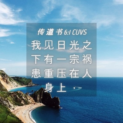 Picture 04 - 传 道 书 6:1 CUVS - 我 见 日 光 之 下 有 一 宗 祸 患 重 - Bible Verse Picture
