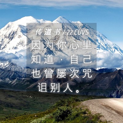 Picture 04 - 传 道 书 7:22 CUVS - 因 为 你 心 里 知 道 ， 自 己 也 曾 - Bible Verse Picture