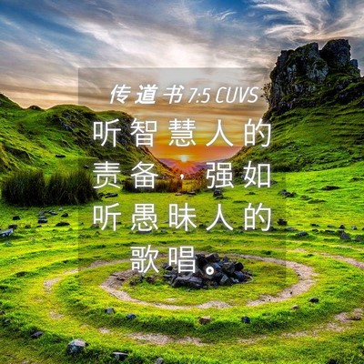 Picture 04 - 传 道 书 7:5 CUVS - 听 智 慧 人 的 责 备 ， 强 如 听 愚 - Bible Verse Picture
