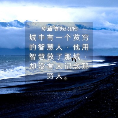 Picture 04 - 传 道 书 9:15 CUVS - 城 中 有 一 个 贫 穷 的 智 慧 人 ， - Bible Verse Picture