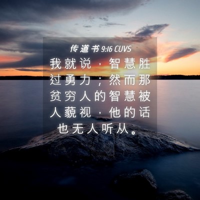 Picture 04 - 传 道 书 9:16 CUVS - 我 就 说 ， 智 慧 胜 过 勇 力 ； 然 - Bible Verse Picture