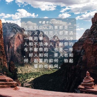 Picture 04 - 传 道 书 9:2 CUVS - 凡 临 到 众 人 的 事 都 是 一 样 ： - Bible Verse Picture