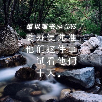 Picture 04 - 但 以 理 书 1:14 CUVS - 委 办 便 允 准 他 们 这 件 事 ， 试 - Bible Verse Picture