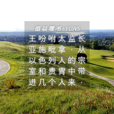 Picture 04 - 但 以 理 书 1:3 CUVS - 王 吩 咐 太 监 长 亚 施 毗 拿 ， 从 - Bible Verse Picture