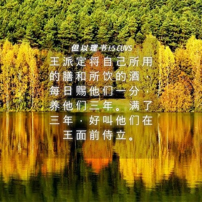 Picture 04 - 但 以 理 书 1:5 CUVS - 王 派 定 将 自 己 所 用 的 膳 和 所 - Bible Verse Picture