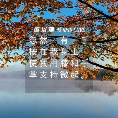 Picture 04 - 但 以 理 书 10:10 CUVS - 忽 然 ， 有 一 手 按 在 我 身 上 ， - Bible Verse Picture