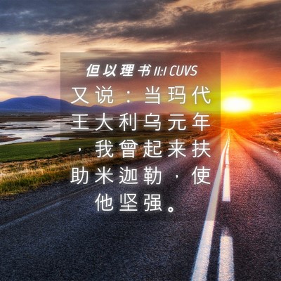 Picture 04 - 但 以 理 书 11:1 CUVS - 又 说 ： 当 玛 代 王 大 利 乌 元 年 - Bible Verse Picture