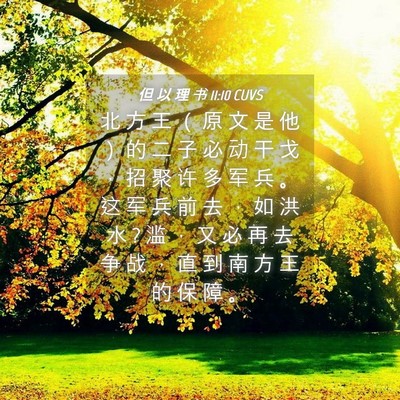Picture 04 - 但 以 理 书 11:10 CUVS - 北 方 王 （ 原 文 是 他 ） 的 二 子 - Bible Verse Picture
