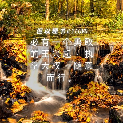 Picture 04 - 但 以 理 书 11:3 CUVS - 必 有 一 个 勇 敢 的 王 兴 起 ， 执 - Bible Verse Picture