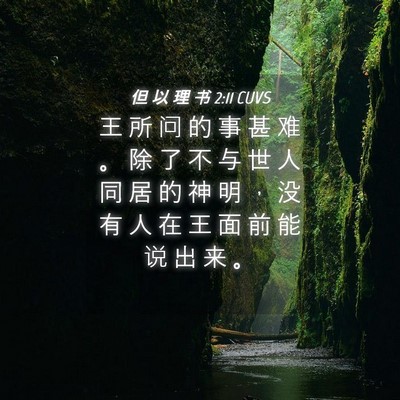 Picture 04 - 但 以 理 书 2:11 CUVS - 王 所 问 的 事 甚 难 。 除 了 不 与 - Bible Verse Picture
