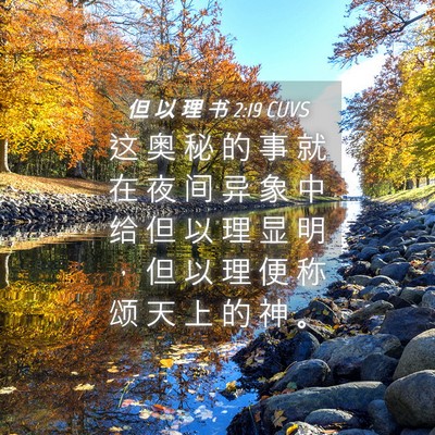 Picture 04 - 但 以 理 书 2:19 CUVS - 这 奥 秘 的 事 就 在 夜 间 异 象 中 - Bible Verse Picture