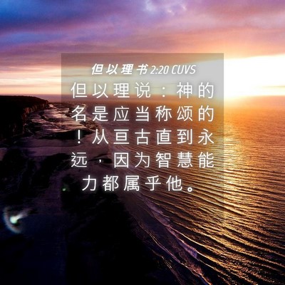Picture 04 - 但 以 理 书 2:20 CUVS - 但 以 理 说 ： 神 的 名 是 应 当 称 - Bible Verse Picture
