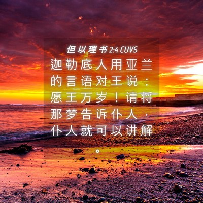 Picture 04 - 但 以 理 书 2:4 CUVS - 迦 勒 底 人 用 亚 兰 的 言 语 对 王 - Bible Verse Picture