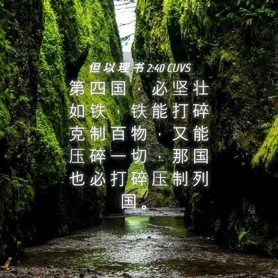 Picture 04 - 但 以 理 书 2:40 CUVS - 第 四 国 ， 必 坚 壮 如 铁 ， 铁 能 - Bible Verse Picture