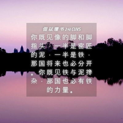 Picture 04 - 但 以 理 书 2:41 CUVS - 你 既 见 像 的 脚 和 脚 指 头 ， 一 - Bible Verse Picture
