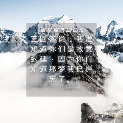 Picture 04 - 但 以 理 书 2:8 CUVS - 王 回 答 说 ： 我 准 知 道 你 们 是 - Bible Verse Picture