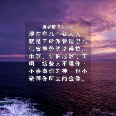 Picture 04 - 但 以 理 书 3:12 CUVS - 现 在 有 几 个 犹 大 人 ， 就 是 王 - Bible Verse Picture