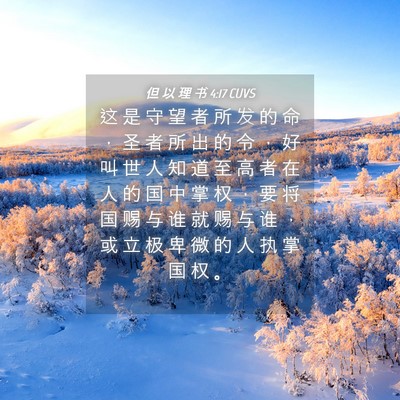 Picture 04 - 但 以 理 书 4:17 CUVS - 这 是 守 望 者 所 发 的 命 ， 圣 者 - Bible Verse Picture