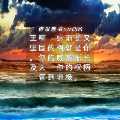 Picture 04 - 但 以 理 书 4:22 CUVS - 王 啊 ， 这 渐 长 又 坚 固 的 树 就 - Bible Verse Picture