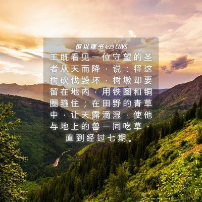 Picture 04 - 但 以 理 书 4:23 CUVS - 王 既 看 见 一 位 守 望 的 圣 者 从 - Bible Verse Picture