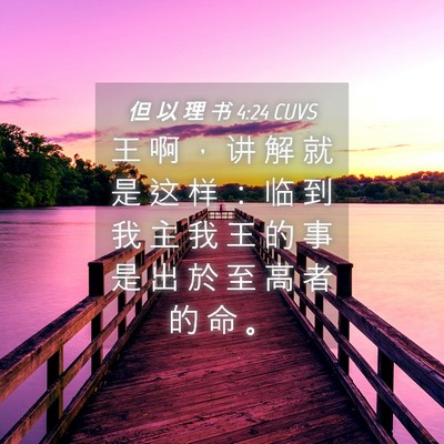 Picture 04 - 但 以 理 书 4:24 CUVS - 王 啊 ， 讲 解 就 是 这 样 ： 临 到 - Bible Verse Picture