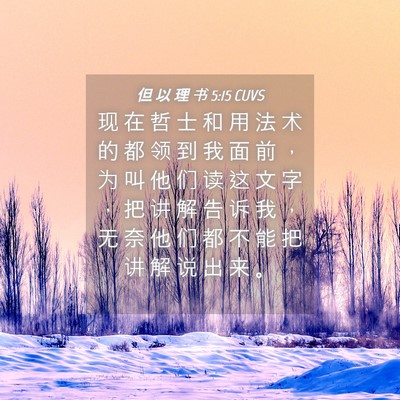 Picture 04 - 但 以 理 书 5:15 CUVS - 现 在 哲 士 和 用 法 术 的 都 领 到 - Bible Verse Picture