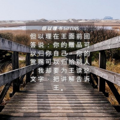 Picture 04 - 但 以 理 书 5:17 CUVS - 但 以 理 在 王 面 前 回 答 说 ： 你 - Bible Verse Picture