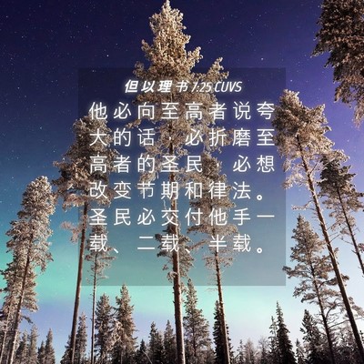 Picture 04 - 但 以 理 书 7:25 CUVS - 他 必 向 至 高 者 说 夸 大 的 话 ， - Bible Verse Picture