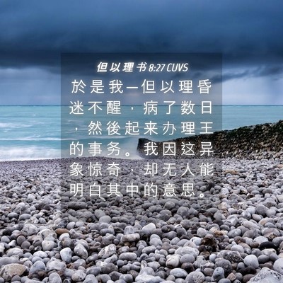 Picture 04 - 但 以 理 书 8:27 CUVS - 於 是 我 ─ 但 以 理 昏 迷 不 醒 ， - Bible Verse Picture