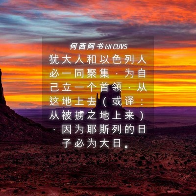 Picture 04 - 何 西 阿 书 1:11 CUVS - 犹 大 人 和 以 色 列 人 必 一 同 聚 - Bible Verse Picture