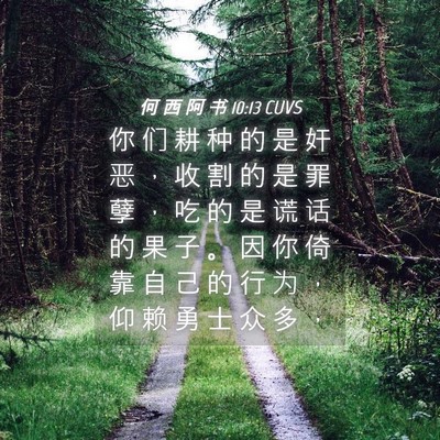 Picture 04 - 何 西 阿 书 10:13 CUVS - 你 们 耕 种 的 是 奸 恶 ， 收 割 的 - Bible Verse Picture