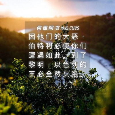 Picture 04 - 何 西 阿 书 10:15 CUVS - 因 他 们 的 大 恶 ， 伯 特 利 必 使 - Bible Verse Picture