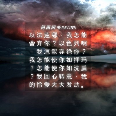 Picture 04 - 何 西 阿 书 11:8 CUVS - 以 法 莲 哪 ， 我 怎 能 舍 弃 你 ？ - Bible Verse Picture