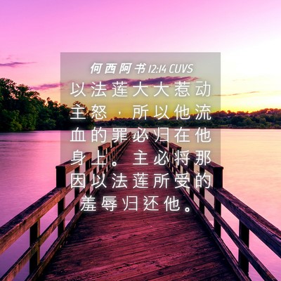 Picture 04 - 何 西 阿 书 12:14 CUVS - 以 法 莲 大 大 惹 动 主 怒 ， 所 以 - Bible Verse Picture