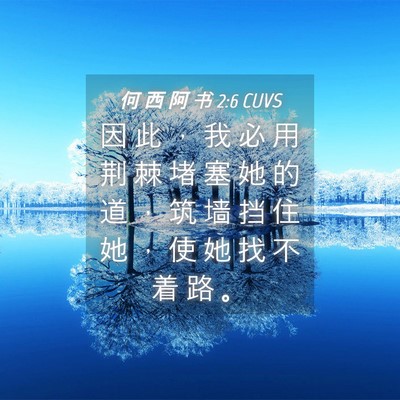 Picture 04 - 何 西 阿 书 2:6 CUVS - 因 此 ， 我 必 用 荆 棘 堵 塞 她 的 - Bible Verse Picture