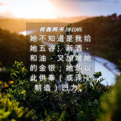 Picture 04 - 何 西 阿 书 2:8 CUVS - 她 不 知 道 是 我 给 她 五 谷 、 新 - Bible Verse Picture