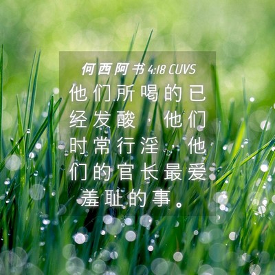 Picture 04 - 何 西 阿 书 4:18 CUVS - 他 们 所 喝 的 已 经 发 酸 ， 他 们 - Bible Verse Picture