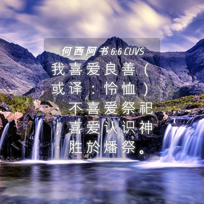 Picture 04 - 何 西 阿 书 6:6 CUVS - 我 喜 爱 良 善 （ 或 译 ： 怜 恤 ） - Bible Verse Picture
