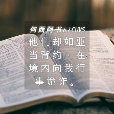 Picture 04 - 何 西 阿 书 6:7 CUVS - 他 们 却 如 亚 当 背 约 ， 在 境 内 - Bible Verse Picture