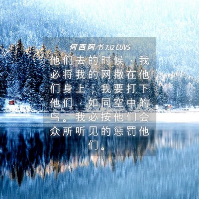 Picture 04 - 何 西 阿 书 7:12 CUVS - 他 们 去 的 时 候 ， 我 必 将 我 的 - Bible Verse Picture