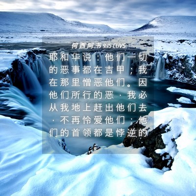 Picture 04 - 何 西 阿 书 9:15 CUVS - 耶 和 华 说 ： 他 们 一 切 的 恶 事 - Bible Verse Picture