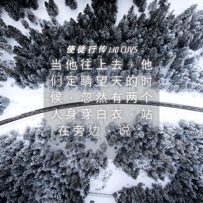 Picture 04 - 使 徒 行 传 1:10 CUVS - 当 他 往 上 去 ， 他 们 定 睛 望 天 - Bible Verse Picture