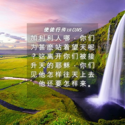 Picture 04 - 使 徒 行 传 1:11 CUVS - 加 利 利 人 哪 ， 你 们 为 甚 麽 站 - Bible Verse Picture