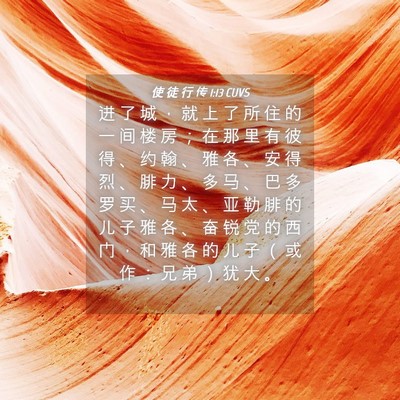 Picture 04 - 使 徒 行 传 1:13 CUVS - 进 了 城 ， 就 上 了 所 住 的 一 间 - Bible Verse Picture