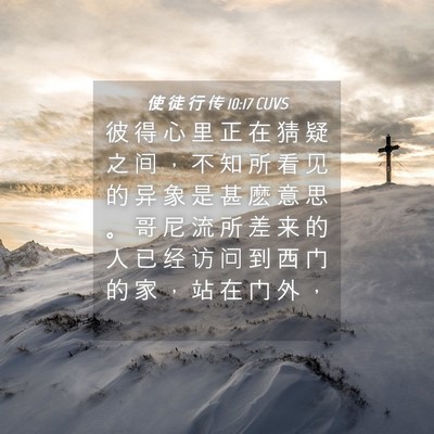 Picture 04 - 使 徒 行 传 10:17 CUVS - 彼 得 心 里 正 在 猜 疑 之 间 ， 不 - Bible Verse Picture